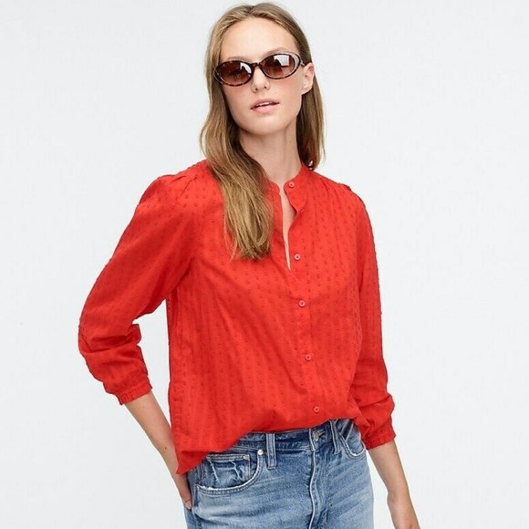 J. Crew Tops - NWT J.Crew Swiss Dot Button Down Blouse